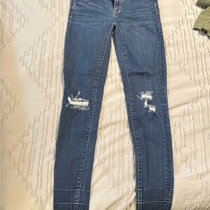 Women's Blue Distressed Jeans